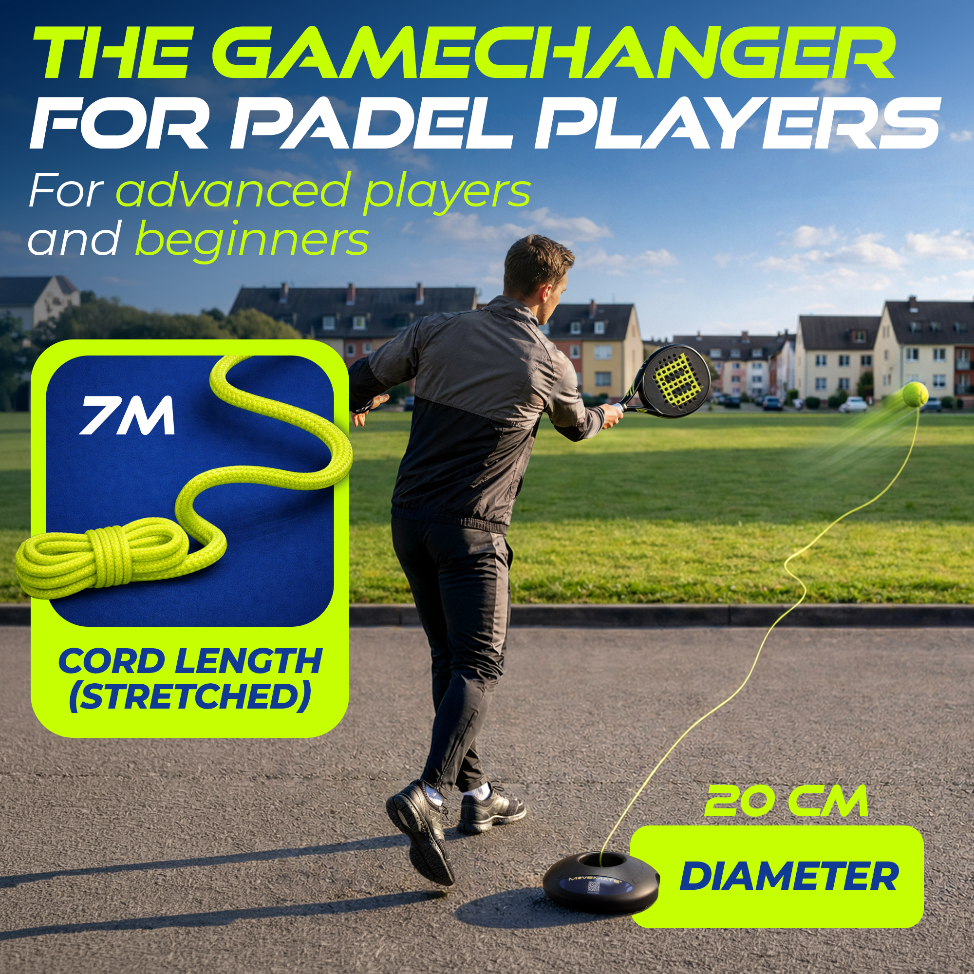 MOVEMATE Padel Trainer Set with Wilson® Padel Ball and Carry Bag