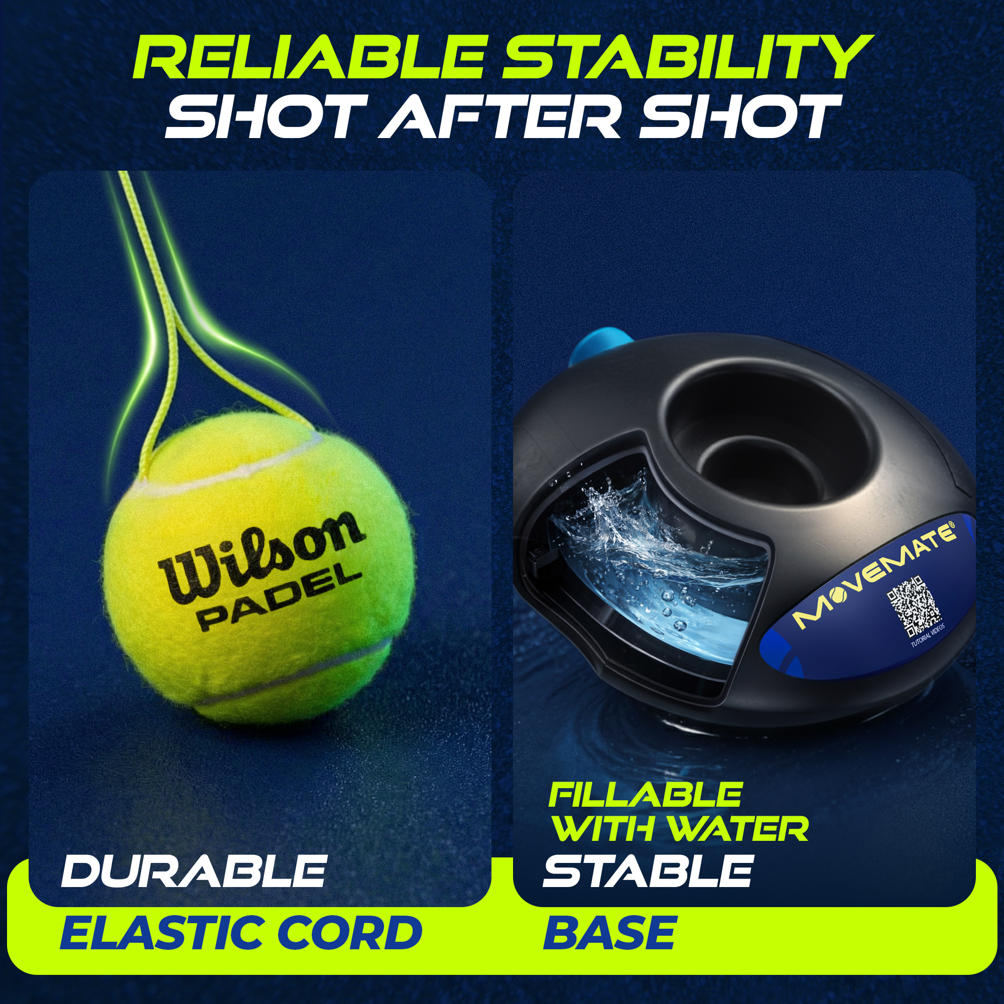 MOVEMATE Padel Trainer Set with Wilson® Padel Ball and Carry Bag