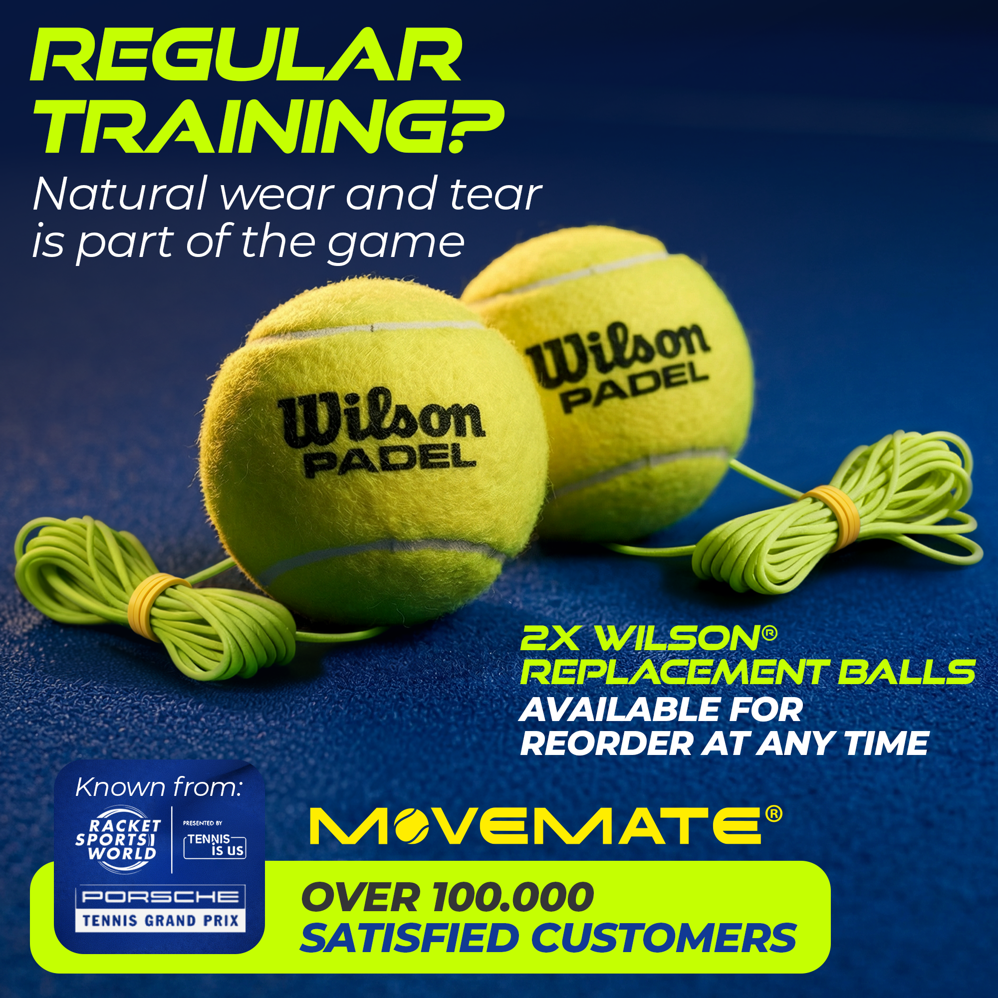 MOVEMATE Padel Trainer Set with Wilson® Padel Ball and Carry Bag