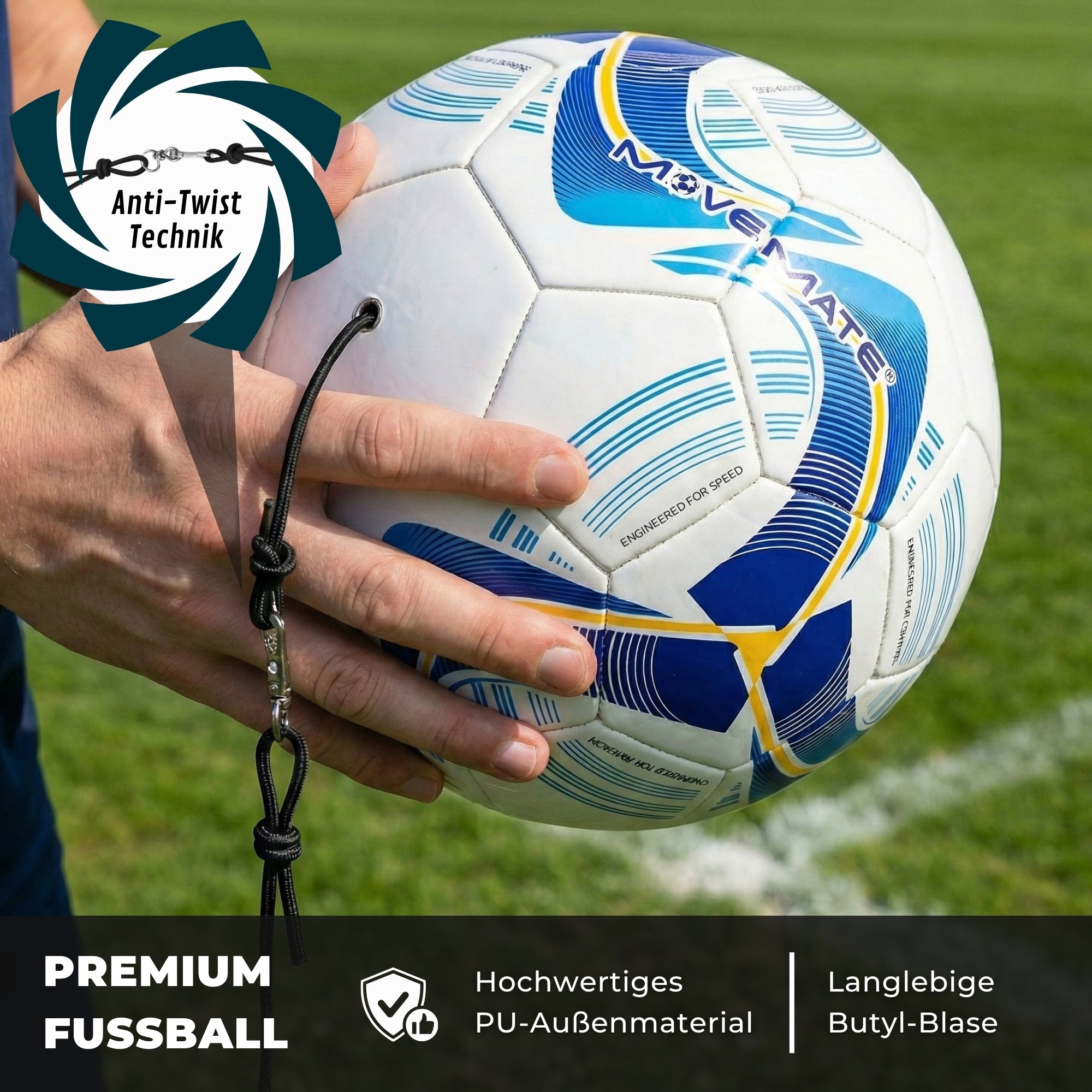 MOVEMATE® Fußball-Training Set inkl. Fußball mit Schnur