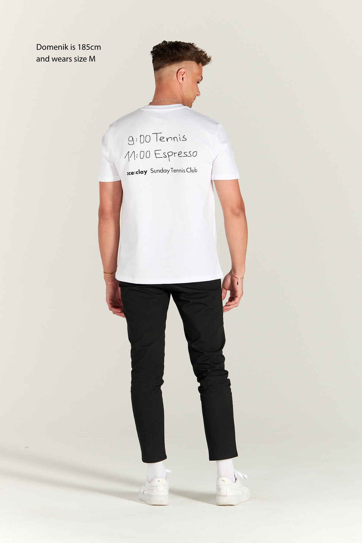 9:00 Tennis 11:00 Espresso - Weiß T-Shirt