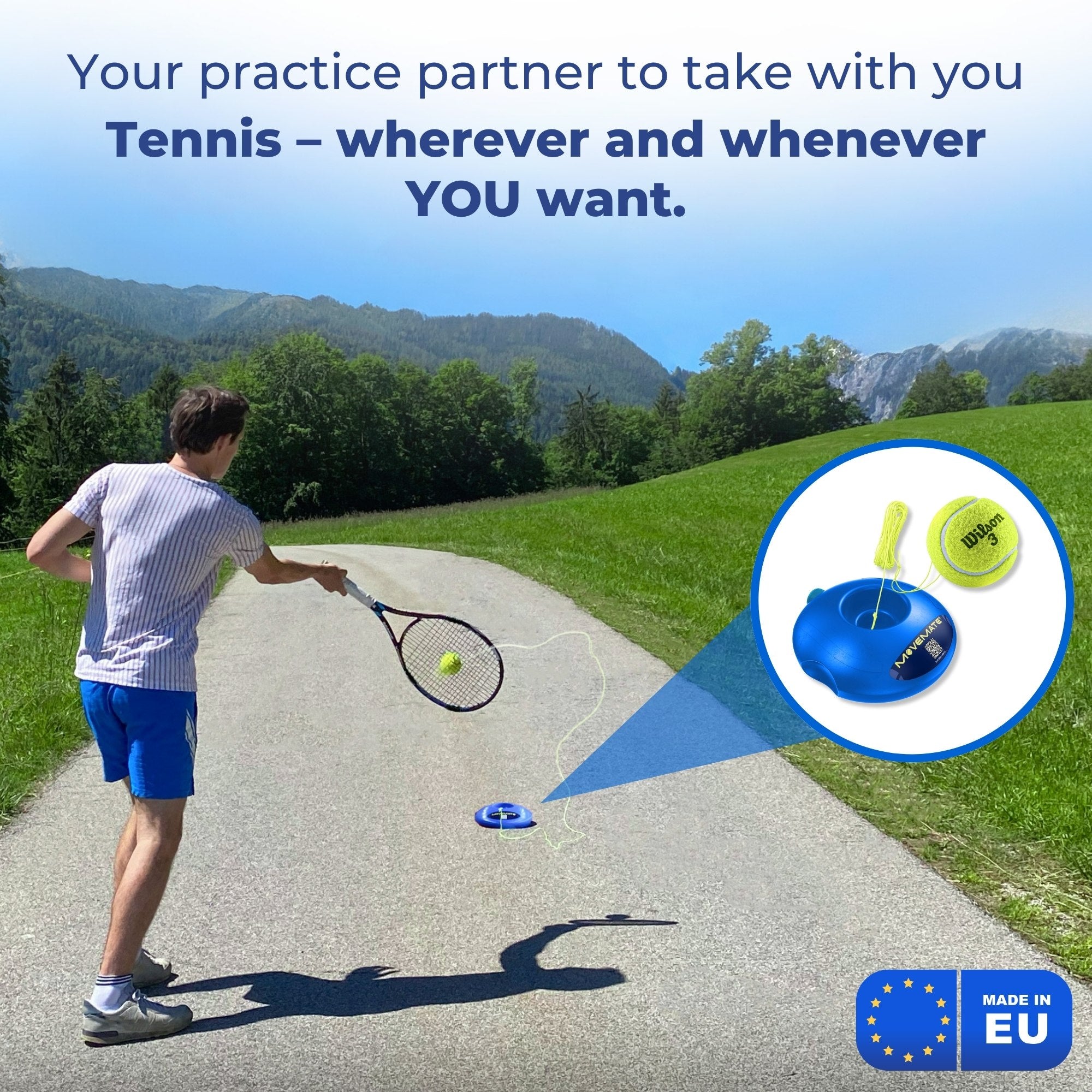 MOVEMATE Tennis Trainer Set with Wilson® Tennis Ball and Carry Bag