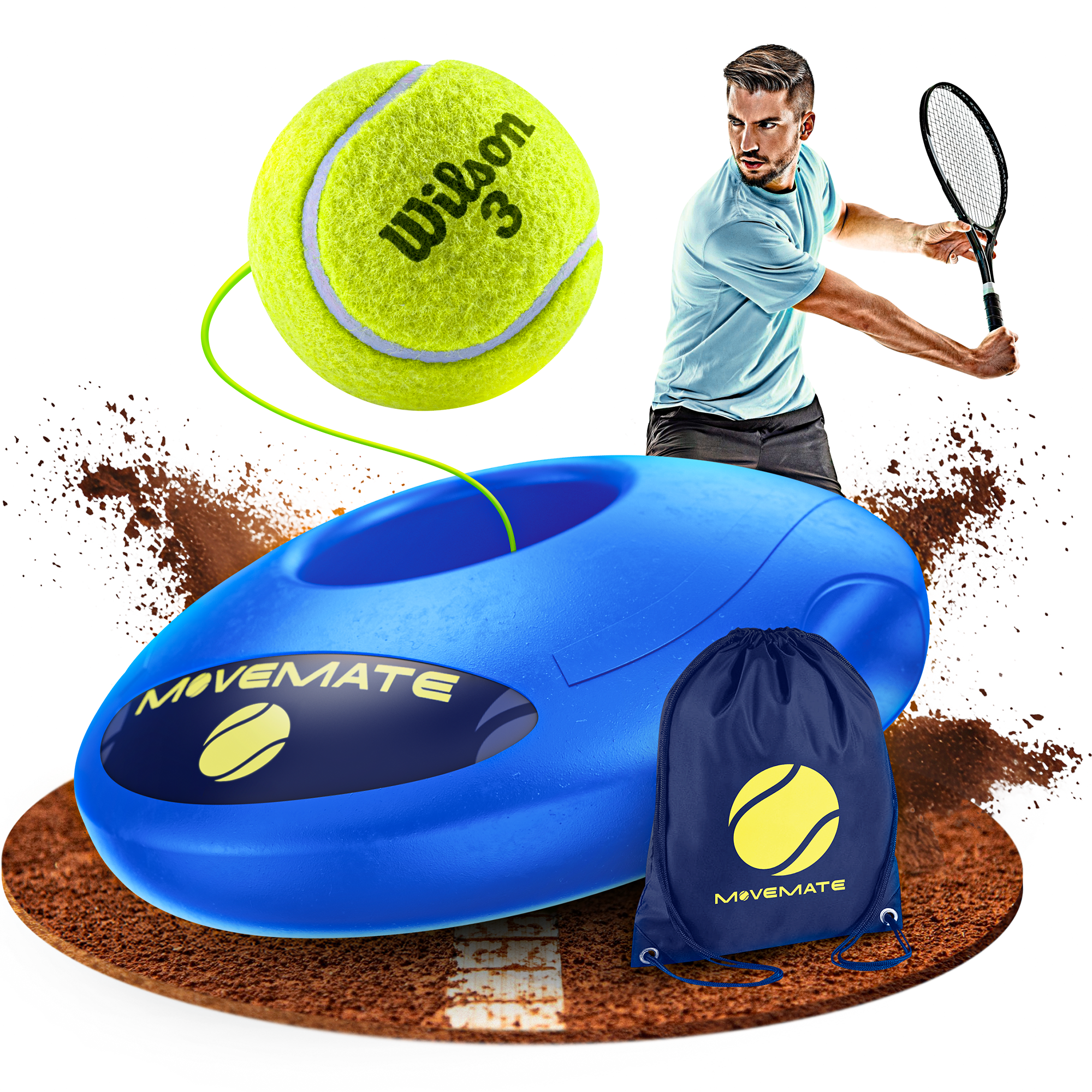 MOVEMATE Tennis Trainer Set with Wilson® Tennis Ball and Carry Bag