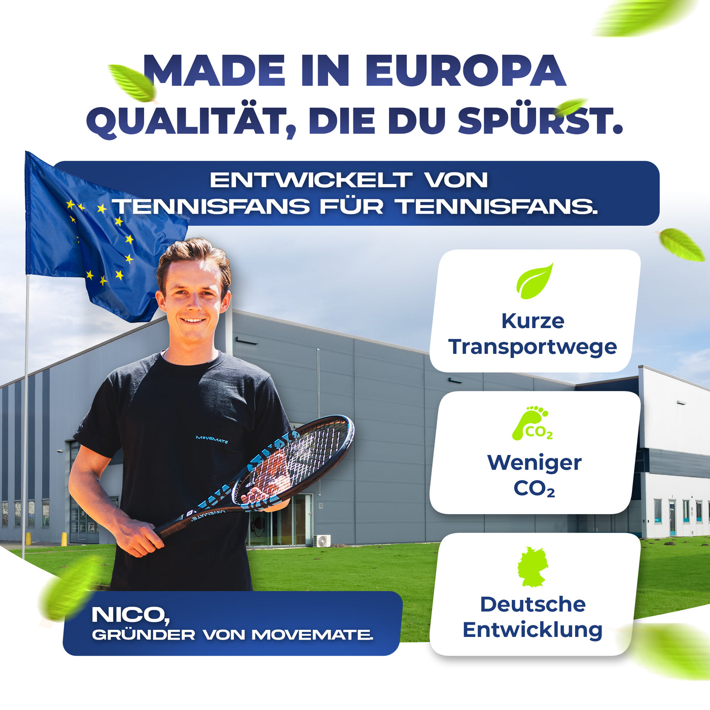 MOVEMATE Tennis-Trainer Set mit Wilson® Tennisball und Tragetasche